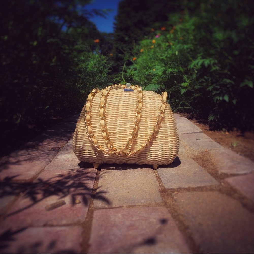 VINTAGE | Straw Mini Bag with Gold Hardware